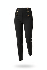 BUTTON COMFY BROEK | ZWART