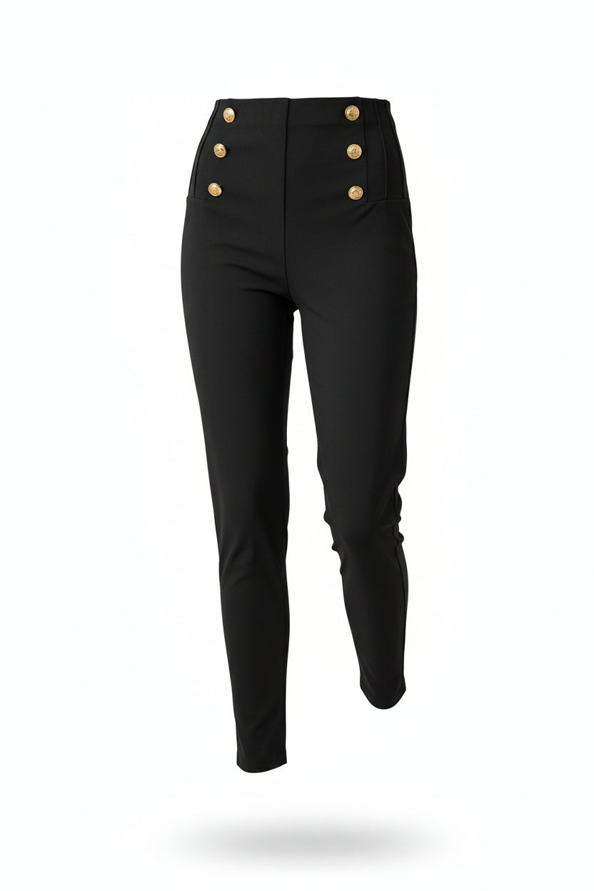 BUTTON COMFY BROEK | ZWART