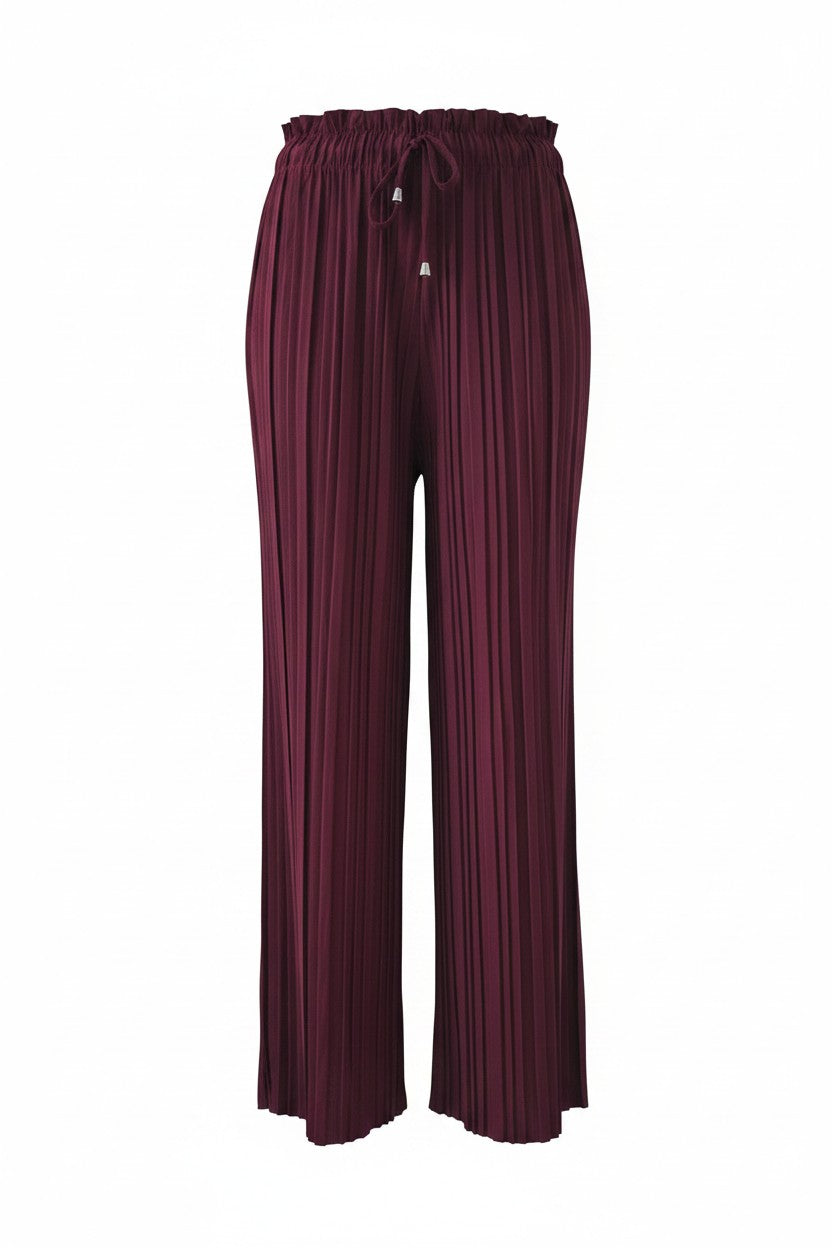 PLISSE BROEK | BORDEAU