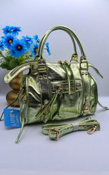 LUNA HANDTAS SMALL METALIC | GROEN