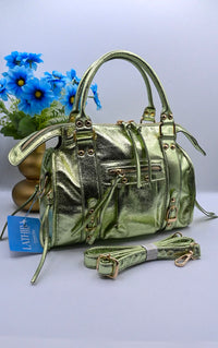 LUNA HANDTAS SMALL METALIC | GROEN