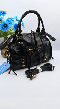 LUNA HANDTAS SMALL METALIC | ZWART