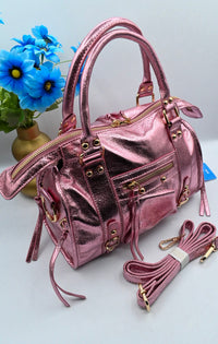 LUNA HANDTAS SMALL METALIC | ROZE