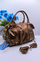 LUNA HANDTAS SMALL METALIC | BRONS
