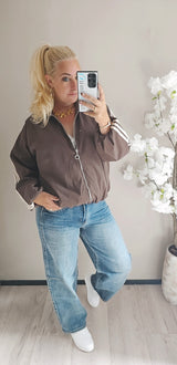 STRIPE JACKET | CHOCO