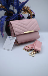 STRIPE SCHOUDERTAS | ROZE