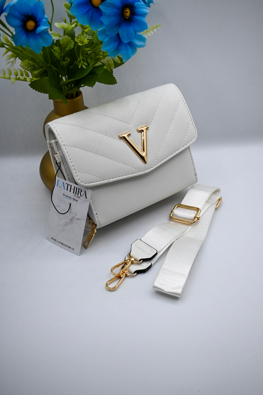 Verona schoudertas dames wit, Lathira Store