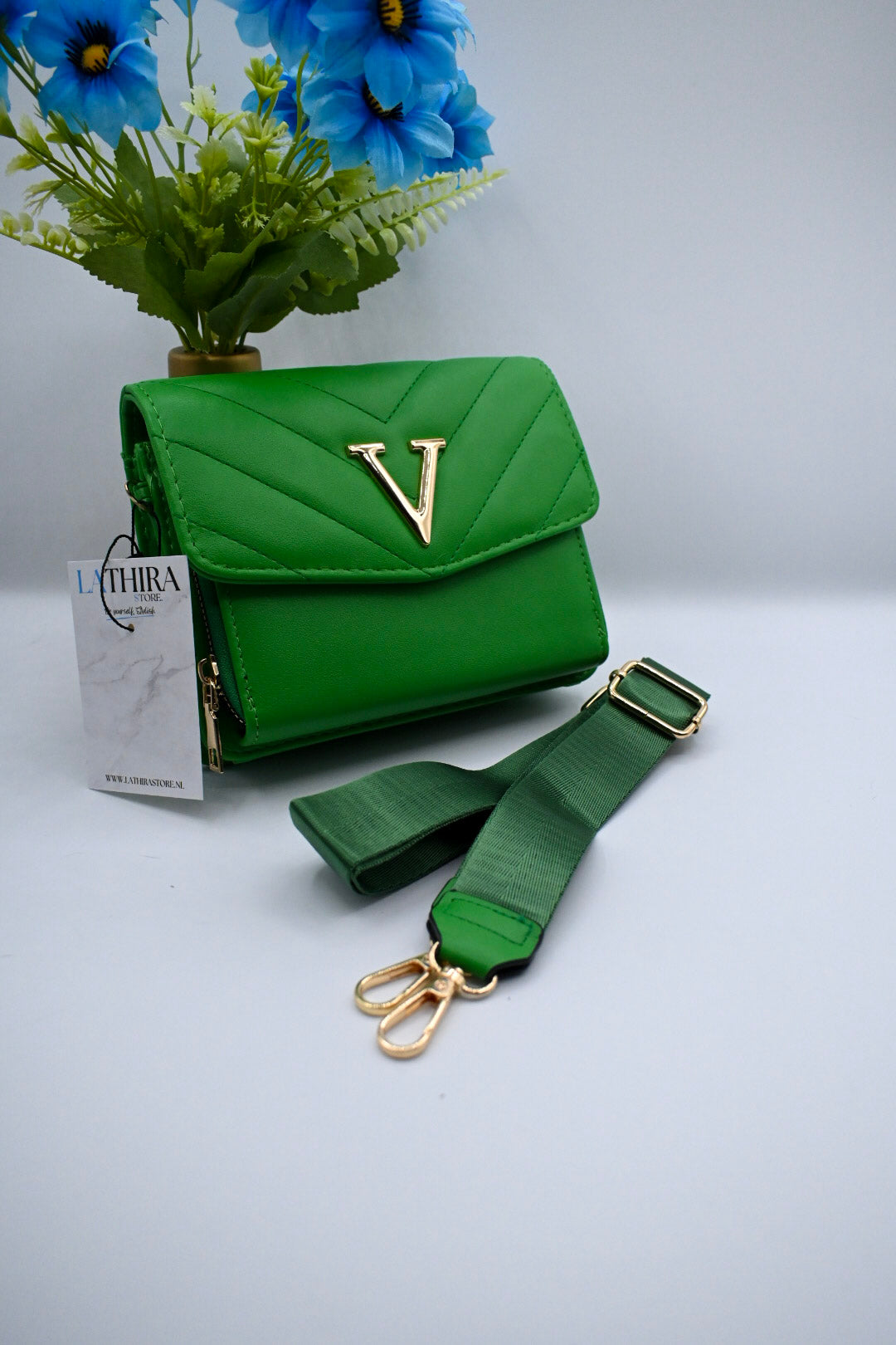 Verona schoudertas dames groen, Lathira Store
