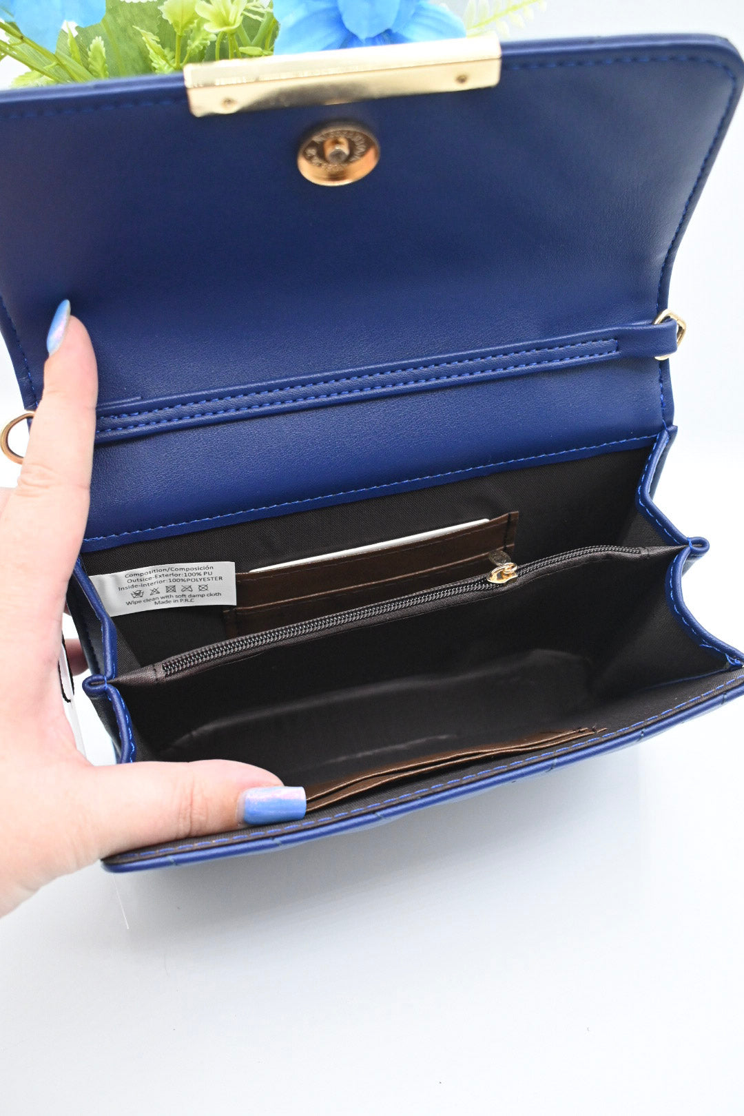 STRIPE SCHOUDERTAS | KOBALT BLAUW