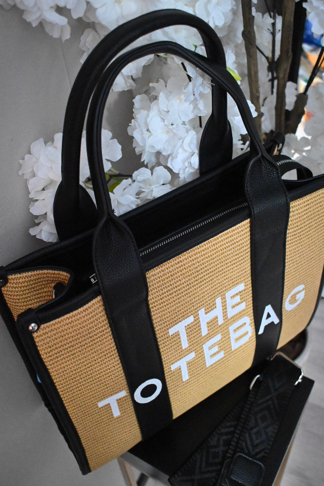 RIVIERA TOTE BAG LARGE | ZWART