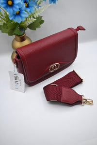 Emma schoudertas dames burgundy bordeau kunstleer, Lathira Store