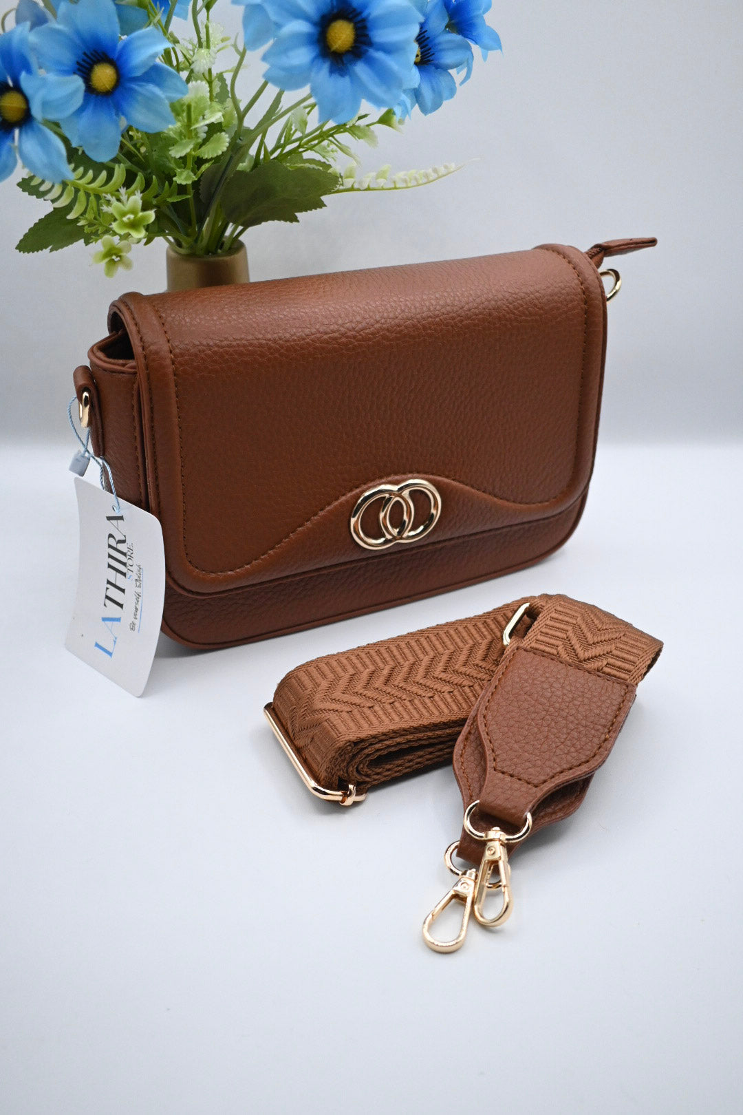 Emma schoudertas dames bruin choco kunstleer, Lathira Store