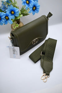 Emma schoudertas dames groen kunstleer, Lathira Store