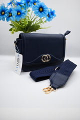 Emma schoudertas dames marine blauw kunstleer, Lathira Store