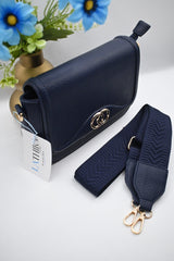 Emma schoudertas dames marine blauw kunstleer, Lathira Store