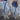 Stretchbroek bladeren | jeans blauw